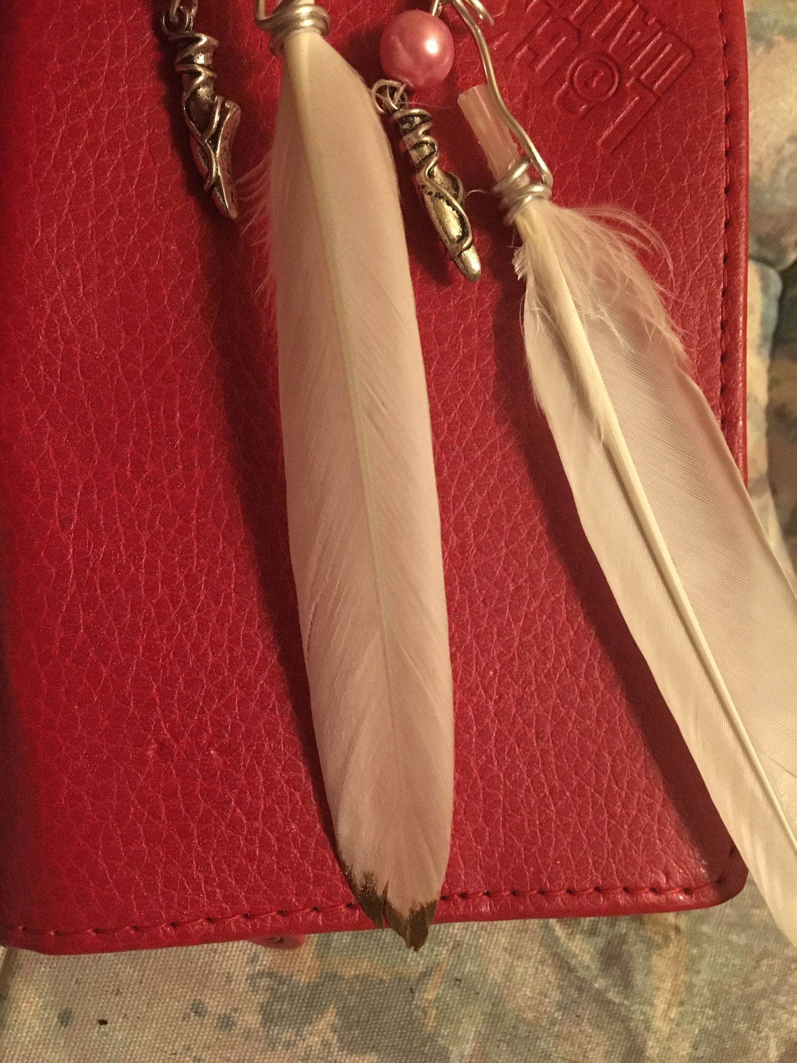 ballet and feather earrings ballet and feather earrings