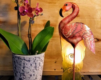 Summer Mini Flamingo Accent Lamp - Capiz Shell