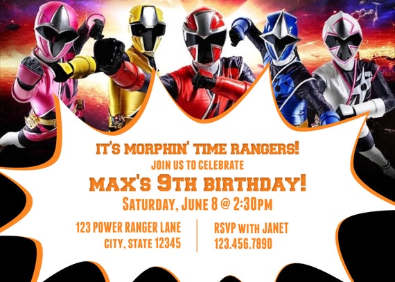 Power Rangers Ninja Steel Birthday Party Invitations For All Etsy Power Rangers Ninja Steel Birthday Party Invitations For All Etsy