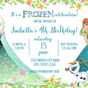 Frozen Fever Anna and Elsa Birthday Party Invitation for All Ages