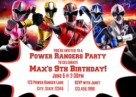 9th Birthday Power Rangers Ninja Steel Birthday Party Etsy