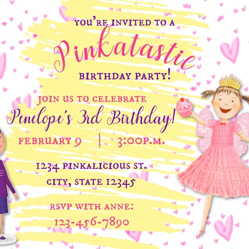 Pinkalicious Birthday Invitation - Etsy