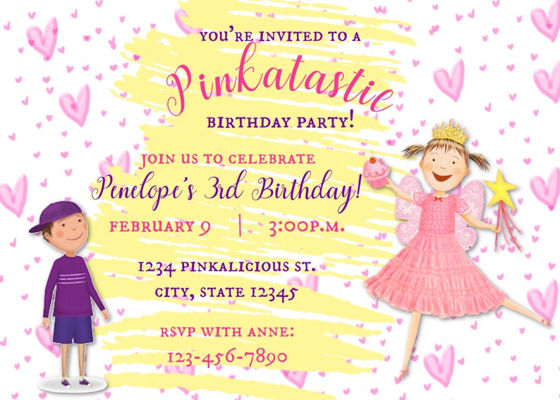 Pinkalicious and Peterrific Birthday Party Invitation for All Ages ...