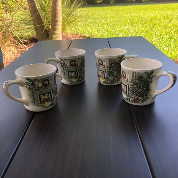 Vintage Johnson Bros Christmas Mugs