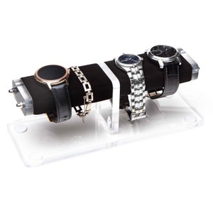 Transparent Watch Stand for 4 watches with personalized box, watch storage, watch organizer image 1