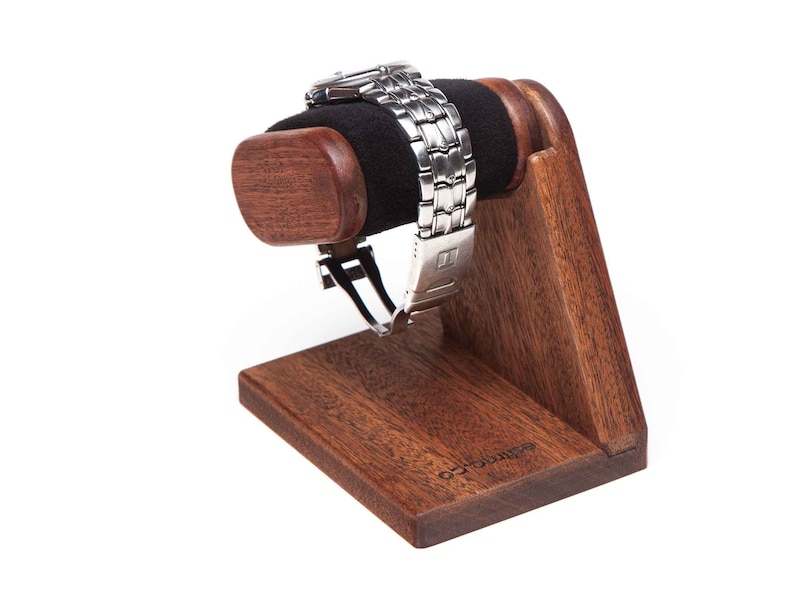 Mahogany Wood Watch Stand With Personalized Box, Wooden Watch Display ...