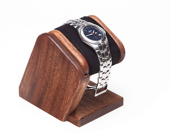 Mahogany wood Watch Stand with personalized box, wooden watch display for men, wood watch holder, watch storage, watch box gift for him
