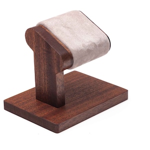 Soporte de reloj de madera simple de caoba con caja, pantalla de reloj de madera para hombres, soporte de reloj de madera, almacenamiento de relojes, caja de relojes, para él, personalizado imagen 2