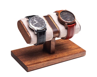 Simple mahogany wood Watch Stand with box, wooden watch display for men, wood watch holder, watch storage, watch box, personalized gift