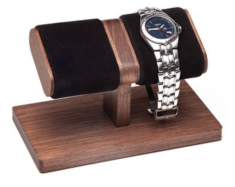 Simple walnut wood Watch Stand with box, wooden watch display for men, wood watch holder, watch storage, watch box, personalized gift