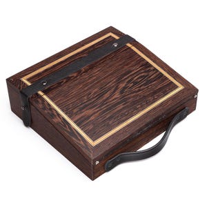 Wenge Wood &#39;Small&#39; Writing Slope: Portable Colonial Style Calligraphy Desk Organizer, Calligraphy, Letter writing set. Writing desk