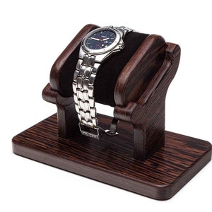 Support de montre en bois de wengé avec boîte personnalisée, présentoir de montre pour homme, rangement de montre, support de montre