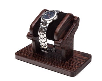 Wenge wood Watch Stand with personalized box, Watch display for men, watch storage, watch holder