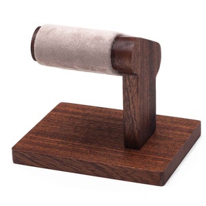 Soporte de reloj de madera simple de caoba con caja, pantalla de reloj de madera para hombres, soporte de reloj de madera, almacenamiento de relojes, caja de relojes, para él, personalizado imagen 4