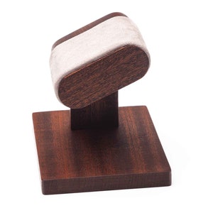 Soporte de reloj de madera simple de caoba con caja, pantalla de reloj de madera para hombres, soporte de reloj de madera, almacenamiento de relojes, caja de relojes, para él, personalizado imagen 6