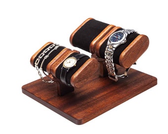 Soporte de reloj de madera para relojes de hombre y mujer + caja personalizada, pantalla de reloj, almacenamiento de reloj, soporte de reloj, regalo para hombre regalo para mujer