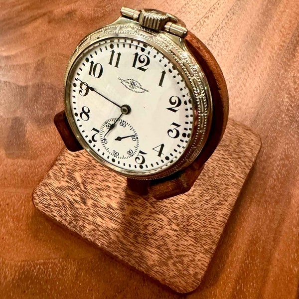 Support de montre en bois d'acajou pour montre de poche avec boîte personnalisée, présentoir de montre en bois pour homme, support de montre, rangement de montre, cadeau pour lui