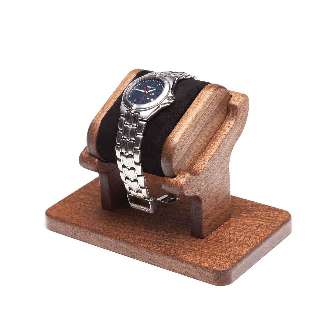Mahogany Wood Watch Stand With Personalized Box, Wooden Watch Display ...