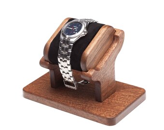 Mahogany wood Watch Stand with personalized box, wooden watch display for men, watch storage, watch holder, personalized gift