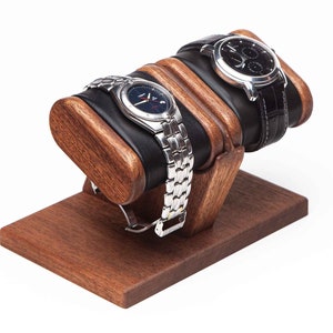 Support de montre en bois d'acajou avec boîte, présentoir de montre en bois pour homme, support de montre, rangement de montre, boîte de montre, cadeau pour lui, cadeau personnalisé
