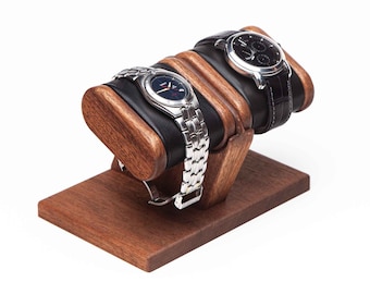 Mahogany Wood Watch Stand with box, wooden watch display for men, watch holder, watch storage, watch box, gift for him, personalized gift