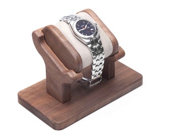 Walnut wood Watch Stand with personalized box, wooden watch display for men, watch storage, watch holder, personalized gift