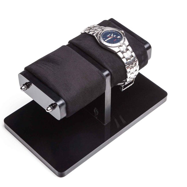 Support de montre moderne pour deux montres + boîte personnalisée, rangement pour montres, organiseur de montres