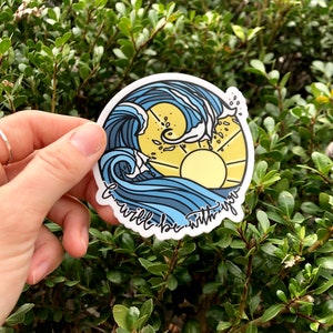 Ocean Waves Sticker// Vinyl Sticker// Waterproof Sticker