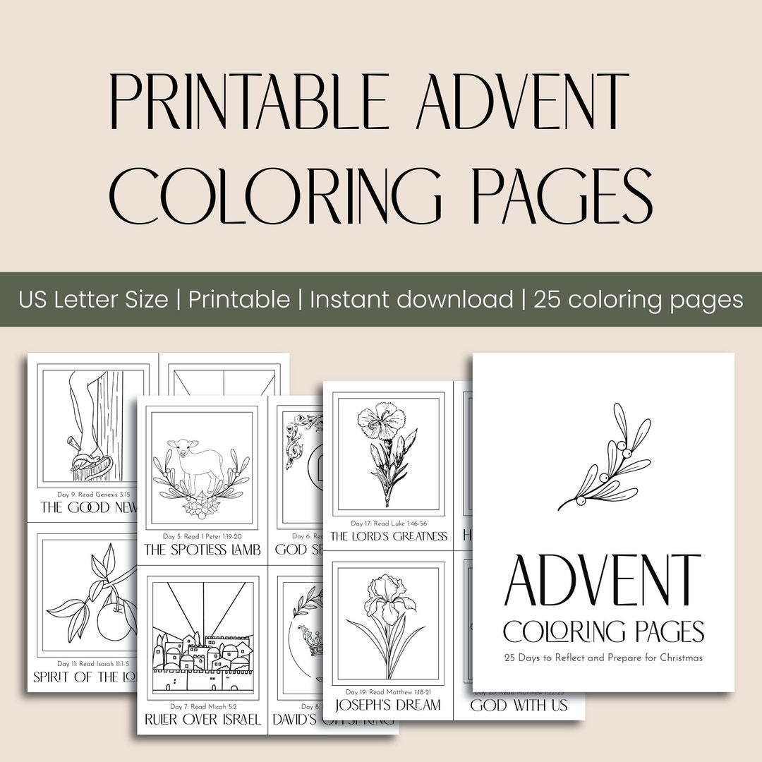 Advent Printable Coloring Pages // Christmas Print Out Etsy Advent Printable Coloring Pages // Christmas Print Out Etsy
