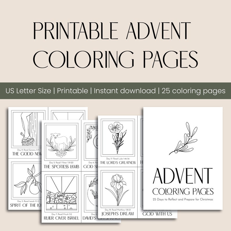 Advent Printable Coloring Pages // Christmas Print Out - Etsy