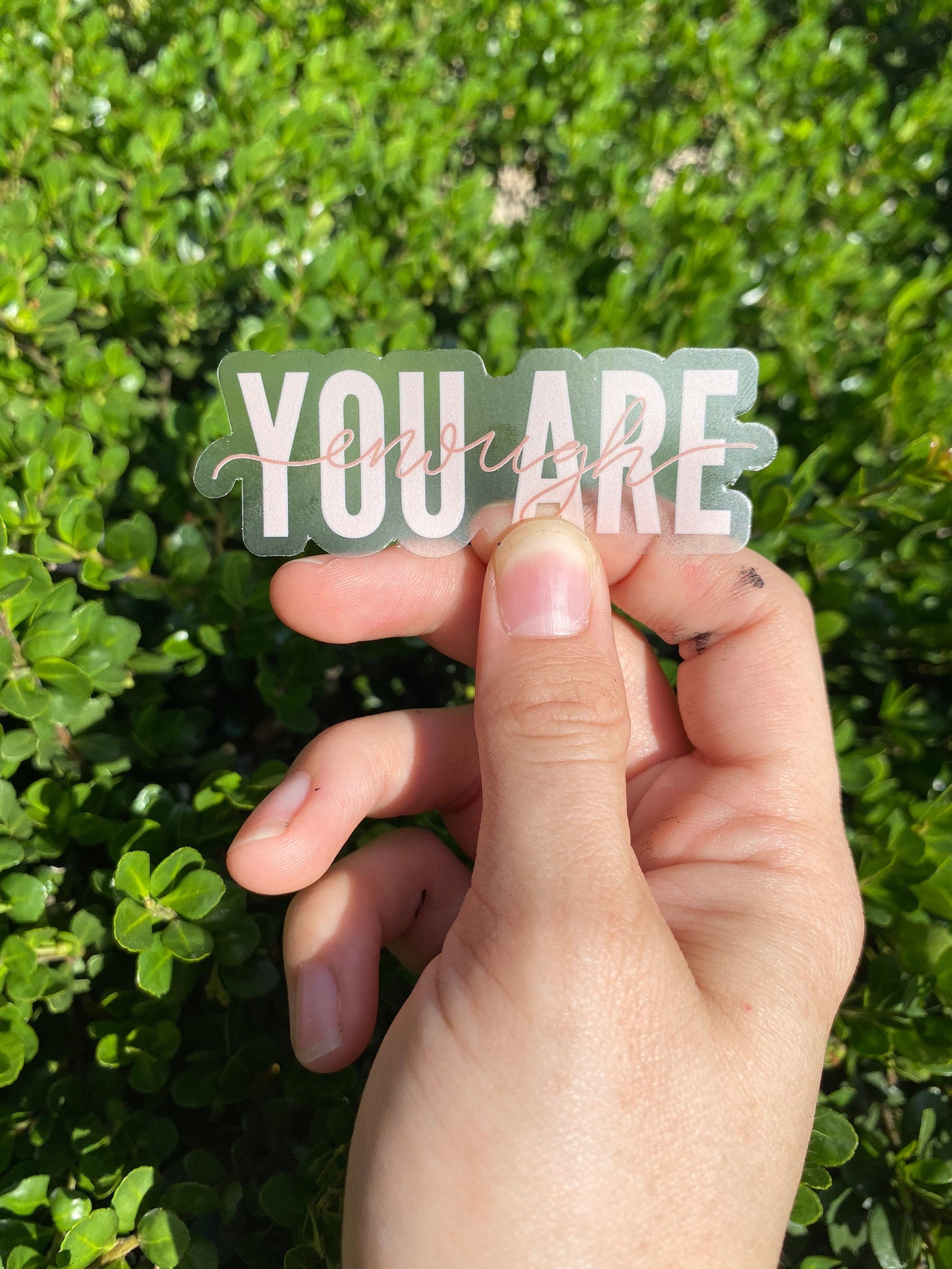 You Are Enough Sticker// Vinyl Sticker// Waterproof Sticker Etsy