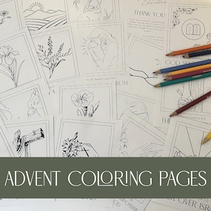 Advent Coloring Sheets // Physical Coloring Sheets // Christmas Coloring