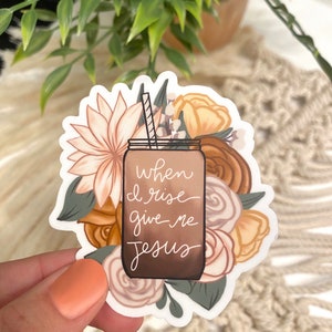 Coffee Jesus Sticker // Waterproof Sticker // Vinyl Sticker