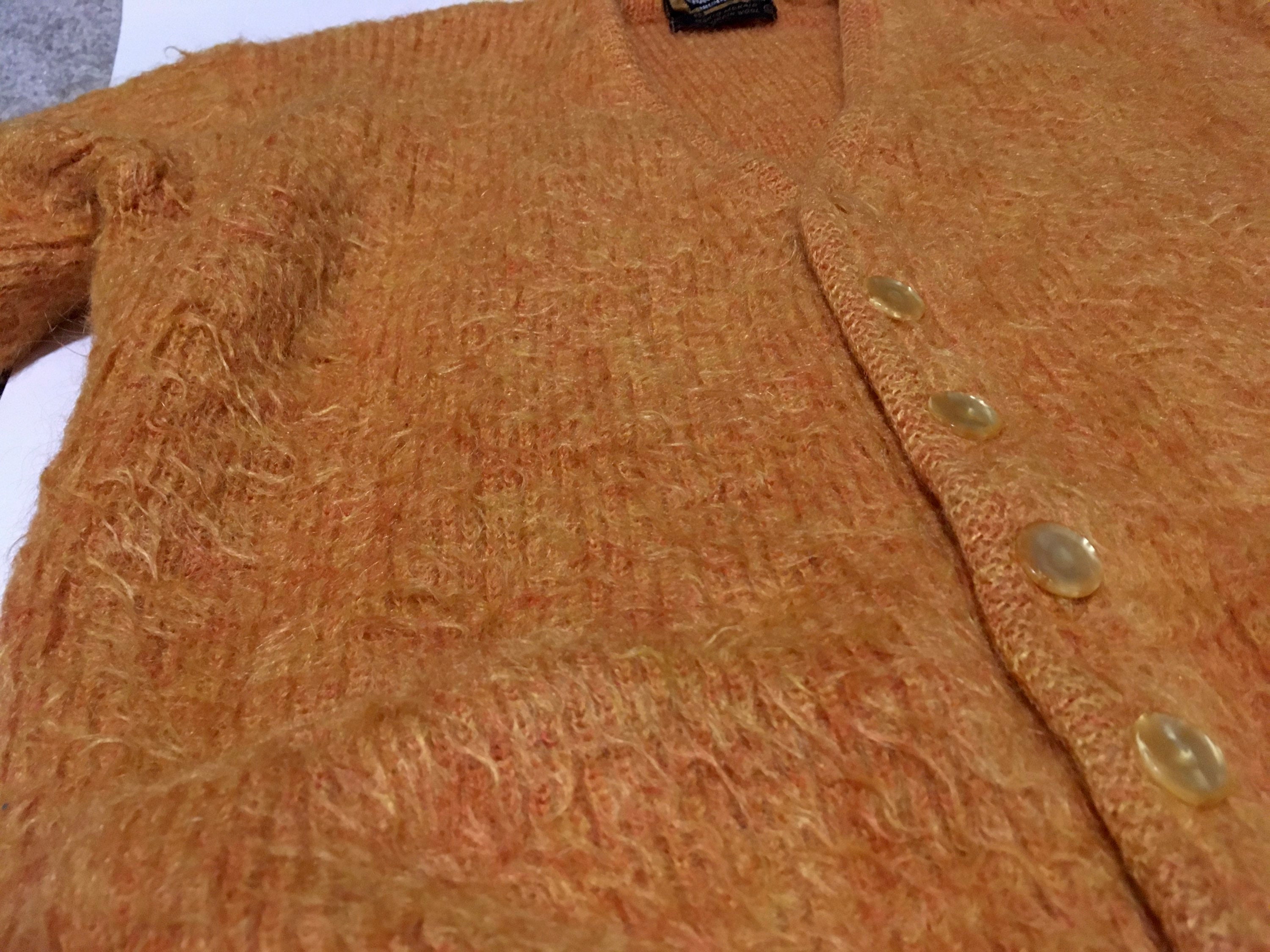 Large Rare Gold Orange Vintage 60s Drummond “shaggy Man” Mohair 
