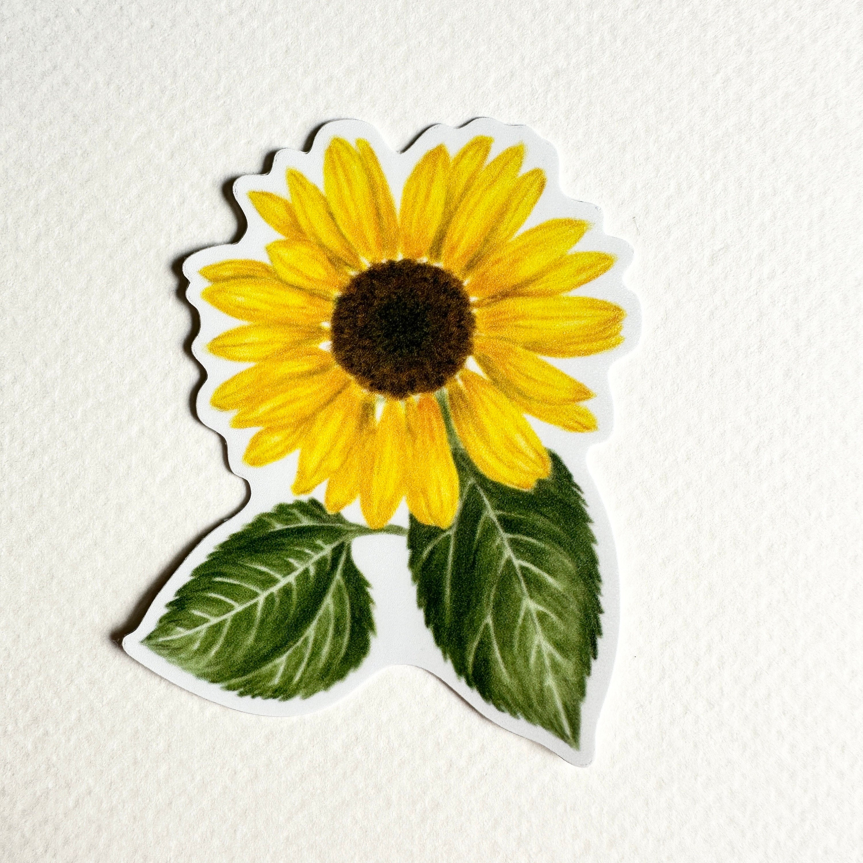 Sunflower Vinyl Sticker - Etsy