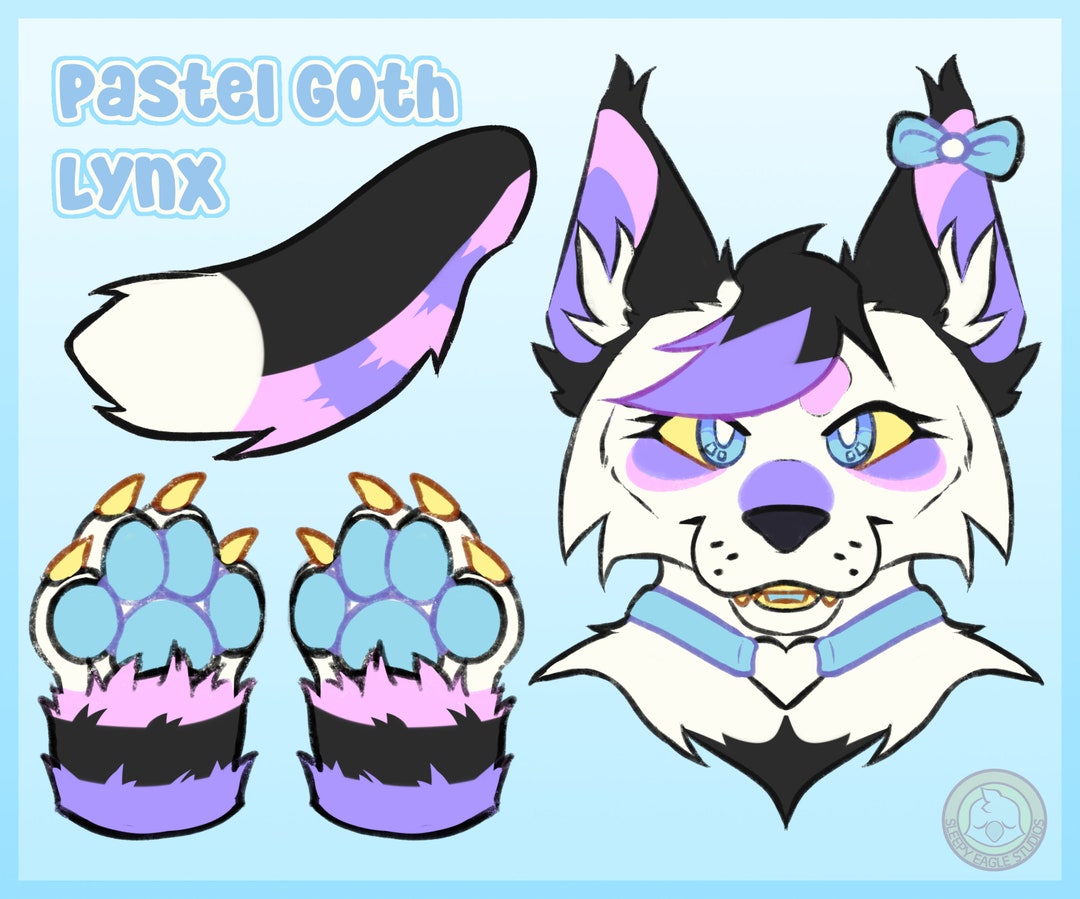 Pastel Goth Lynx Fursuit Partial Adoptable Design Etsy