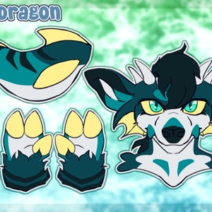 Ocean Deer Dragon Fursuit Partial Adoptable Design