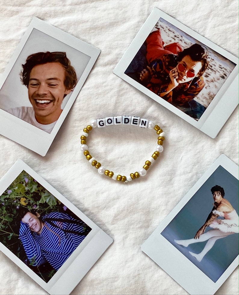 Golden Harry Styles Beaded Bracelet Fine Line