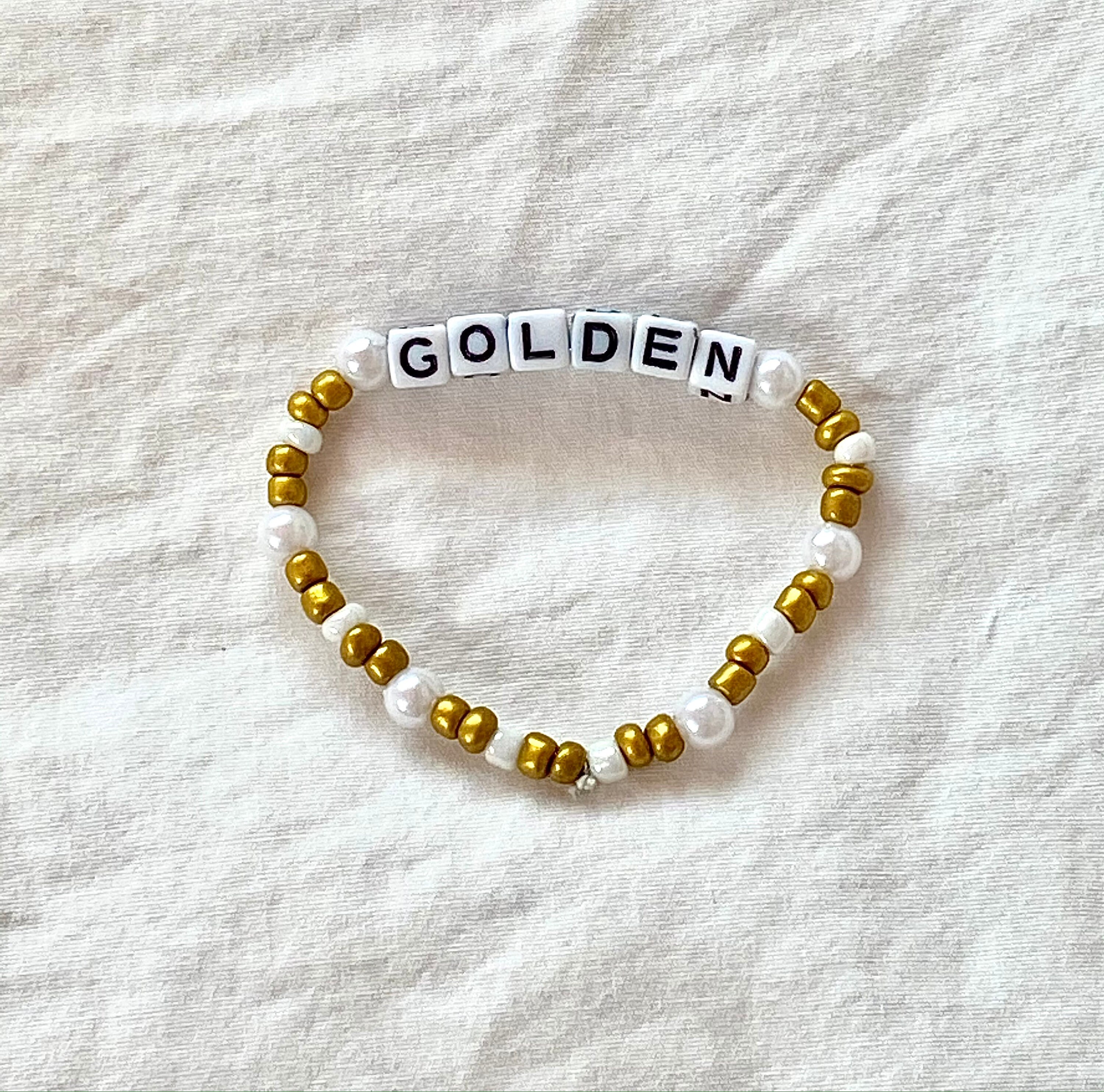 Golden Harry Styles Beaded Bracelet Fine Line Etsy
