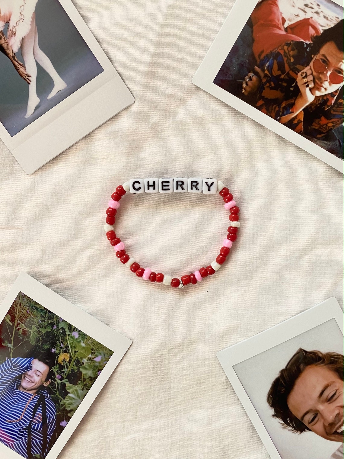Cherry Harry Styles Beaded Bracelet Fine Line Etsy