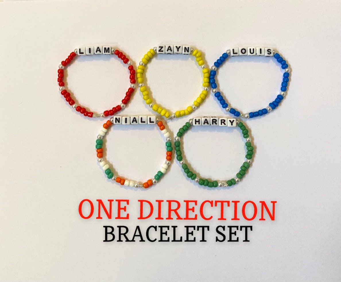 One Direction Names Mic Colors Beaded Bracelet Set - Etsy