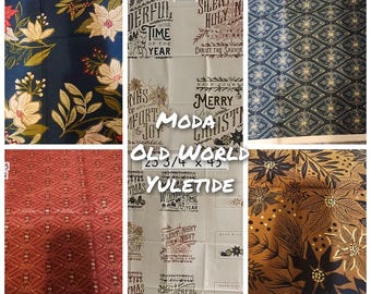 Moda Old World Yuletide Fat Quarters Fabric