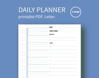 Daily planner, printable planner, planner inserts, planner printable, day planner, daily planner insert, daily schedule, daily organizer