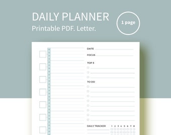 Daily planner, printable planner, planner inserts, planner printable, day planner, daily planner insert, daily schedule, daily organizer