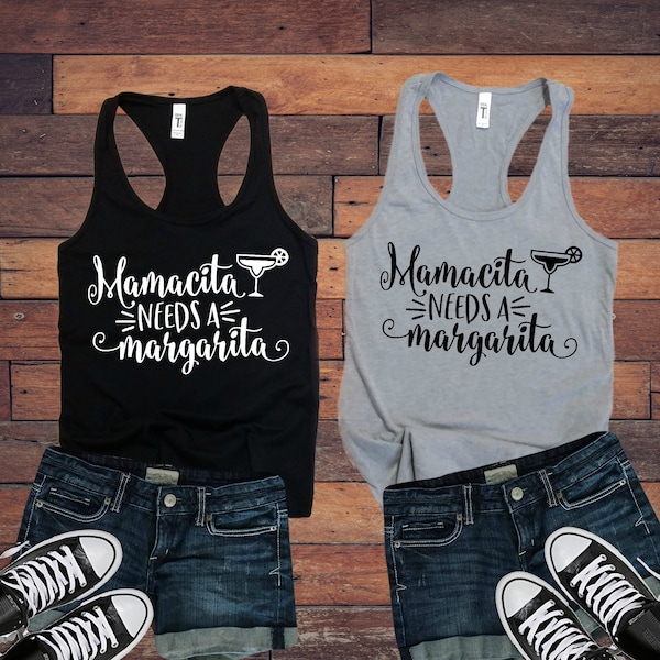 Mamacita Needs A Margarita Ladies Tank Top | Women's | Mom Life | Cinco De Mayo | Summer | Workout Shirt | Soft & Comfy | Graphic Tee
