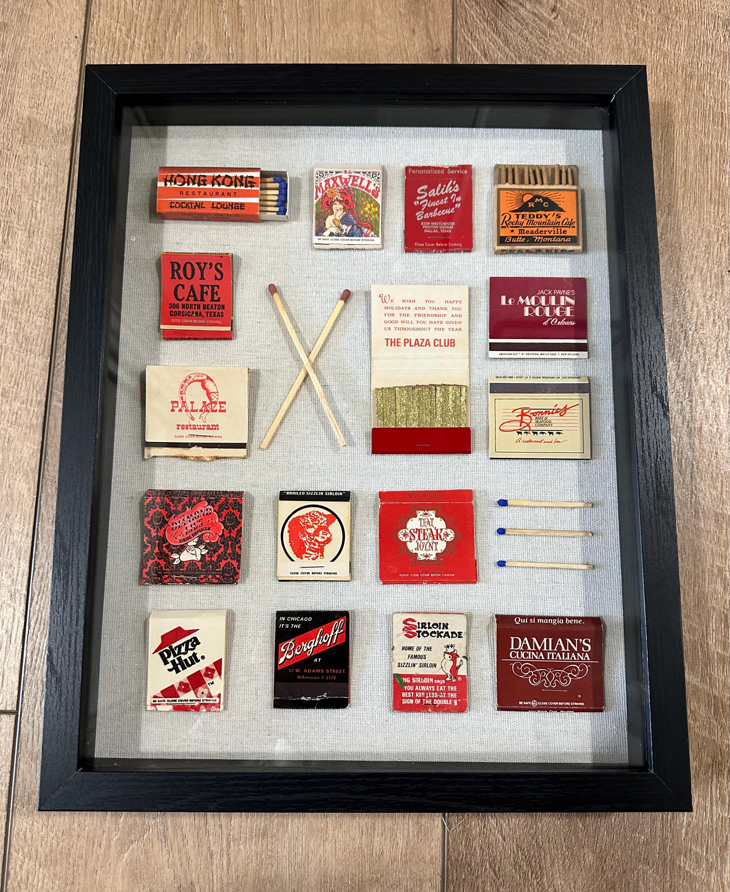 Vintage Matchbox Shadow Box Wall Art | Retro Matchbook Frame | Eclectic ...