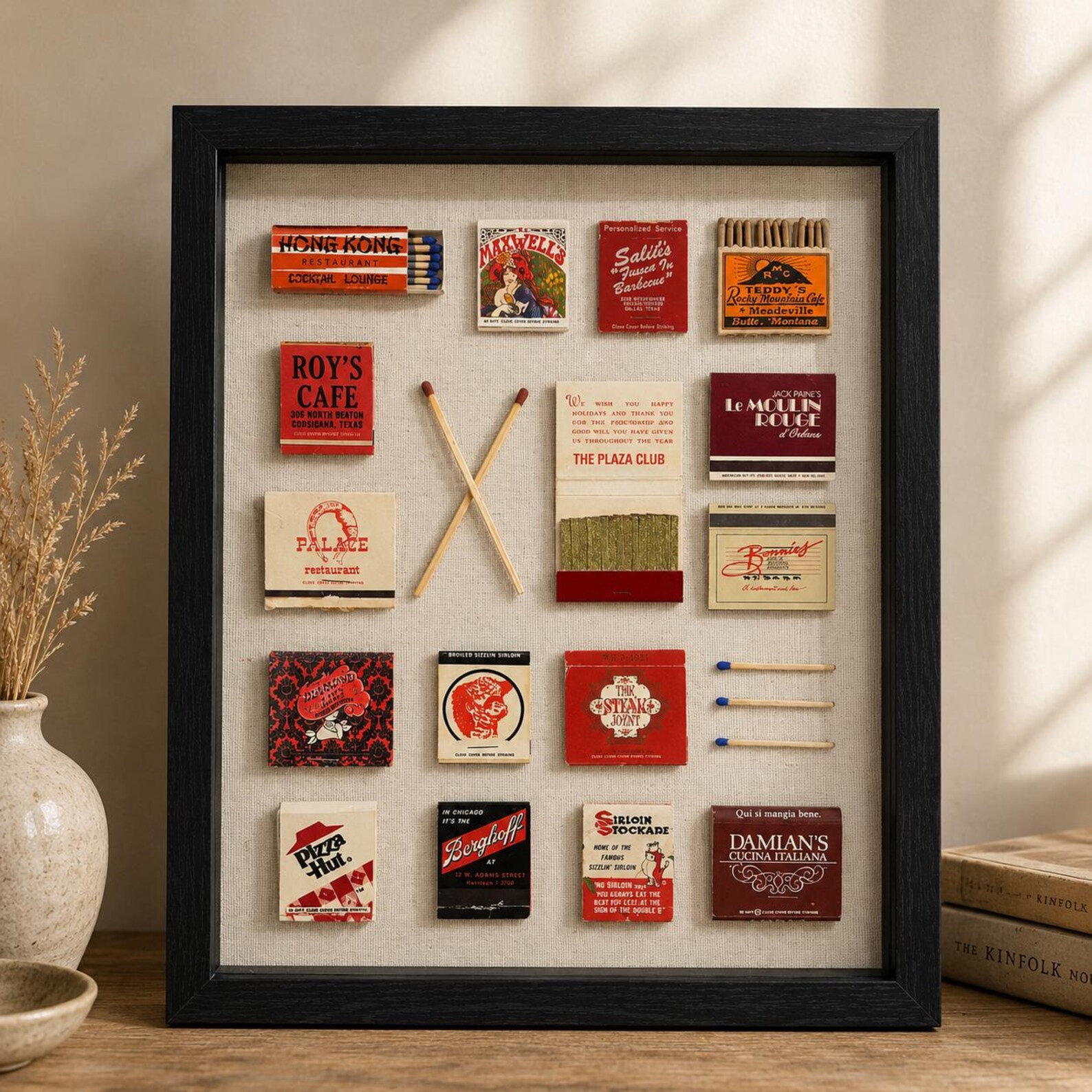 Vintage Matchbox Shadow Box Wall Art | Retro Matchbook Frame | Eclectic ...