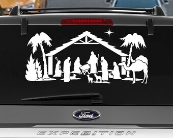 HUGE Jesus Nativity Scene Vinyl Decal, Easter, Stickers, Decal for Cars, Decal for Yeti, Decal for Tumbler, Dance,