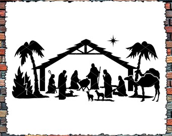 Jesus Nativity Scene Vinyl Decal, Easter, Stickers, Decal for Cars, Decal for Yeti, Decal for Tumbler, Dance,