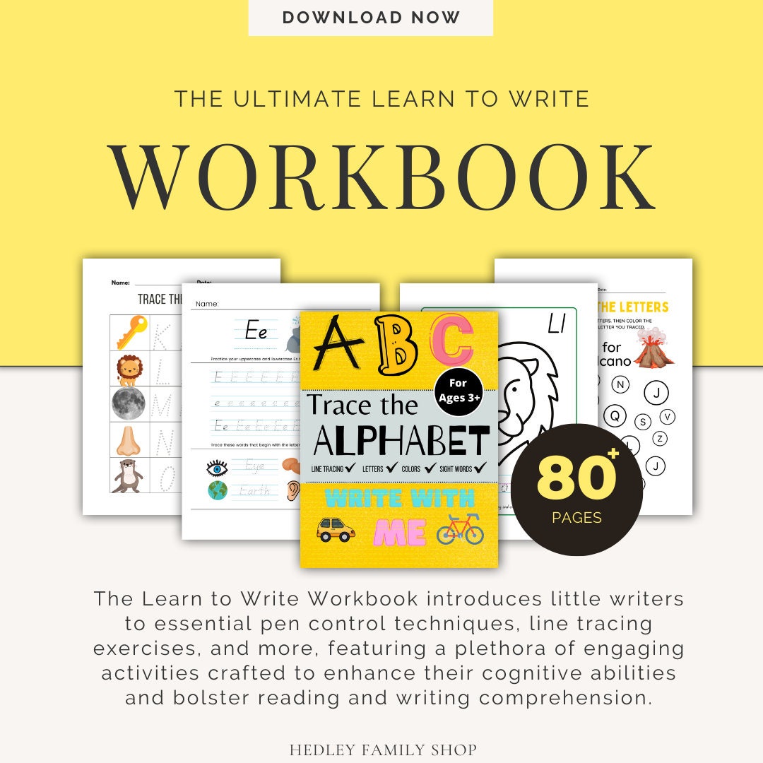 85 page learn to write workbook etsy